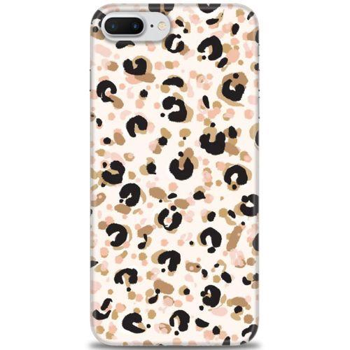 iPhone 8 Plus Kılıf HD Baskılı Kılıf - Leopar + Tam Ekran Koruyucu