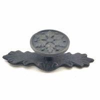 Antika Tarz Dekoratif Pirinç Çiçek Düğme - 27x70 Mm, Oksit