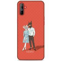 Oppo Realme C3 Kılıf FunnyMaX (15) Antişok Kılıf Kırmızı Kedi Köpek