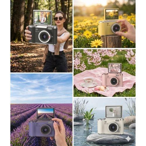 4k Dijital Retro Video Kamera 48mp 18x Zoom Flaşlı 32gb Kart Dijital Vlog Fotoğraf Makinesi Türkçe