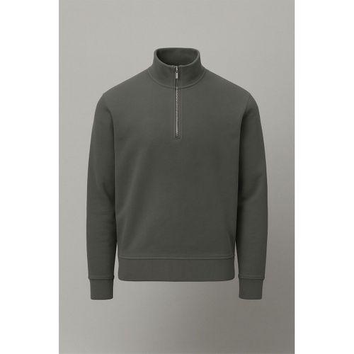 Lars Selanik Örme Kumaş Yarım Fermuar Erkek Sweatshirt - Çam Yeşili