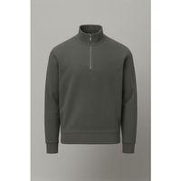 Lars Selanik Örme Kumaş Yarım Fermuar Erkek Sweatshirt - Çam Yeşili