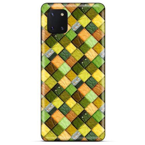 Huawei Y5P Kılıf Patchwork (49) Ultra Silikon Kılıf Sarı Yeşil