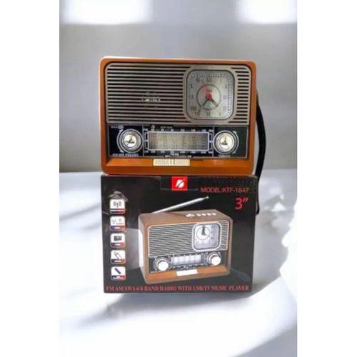 Ahşap Görünümlü Retro Bluetooth Radyo Usb,aux Ve Sd Kart Girişli