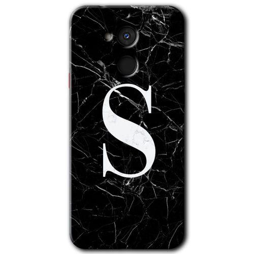 General Mobile GM 8 Kılıf HD Desen Baskılı Arka Kapak - Siyah Mermer Desenli S Harfi
