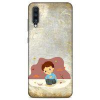 Samsung Galaxy A70s Kılıf Depresyon (10) Full Koruma Kılıfı Yeşil Turuncu