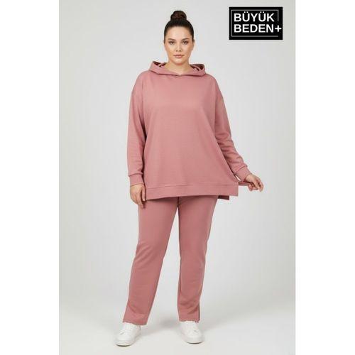 Büyük Beden Kapşonlu Tunik Sweatshırt SPR26BTK991