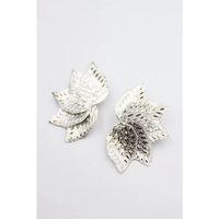 Metal Yaprak Küpe - Gümüş