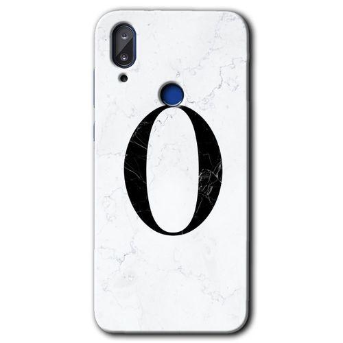 Vestel E5 Kılıf HD Desen Baskılı Arka Kapak - Beyaz Mermer Desenli O Harfi + Kırılmaz Cam