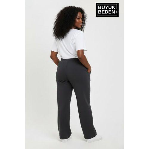 Kadın Büyük Beden BROOKLYN Baskılı Rahat Kesim Paça Reçme İnce Eşofman Altı SPR26EAK952-2