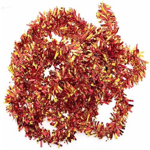 pilelistore Kırmızı Altın Renk 4 cm Genişlik Garland Çift Renk Sim Süs 180 cm