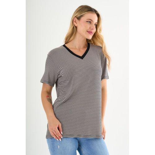 ALEXANDERGARDI V Yaka Çizgili T-shirt