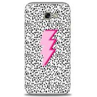 Samsung Galaxy A7 2017 / A720 Kılıf HD Baskılı Kılıf - Pembe Şimşek + Tam Ekran Koruyucu