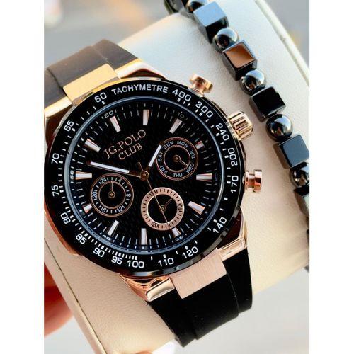 JG.Polo Club Silikon Kordon 2 Yıl Garantili 5 Atm Suya Dayanıklı Erkek Kol Saati+Bileklik SL.11908.4