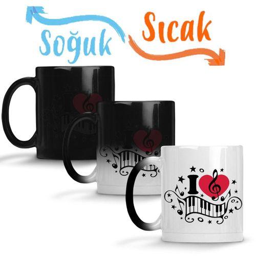 I Lowe Muzic Müzik Sihirli Kupa Bardak Porselen