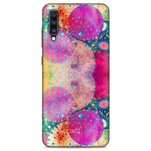 Samsung Galaxy A70 Kılıf Pastel Renkler (47) Crystal Flex Kılıf Fuşya Sarı