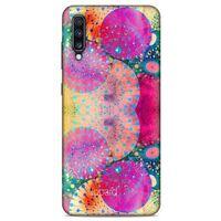 Samsung Galaxy A70 Kılıf Pastel Renkler (47) Crystal Flex Kılıf Fuşya Sarı