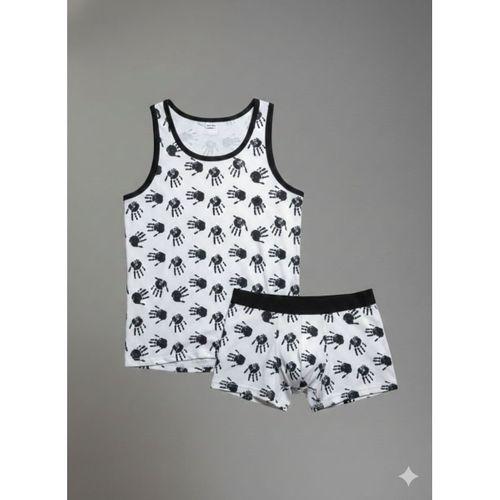 Erkek Desenli Tank Top Boxer Takım