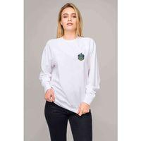Hogwarts Slytherin Baskılı Beyaz Kadın Sweatshirt