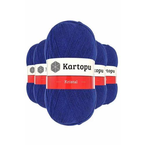 5 Adet Kristal Çift Katlı El Örgü Lif İpi Lacivert K627