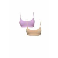 Pedli İp Askılı Pembe ve Ten Rengi Büstiyer 2 adet