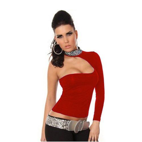 B101432 Pul Payet Aksesuarlı Bluz