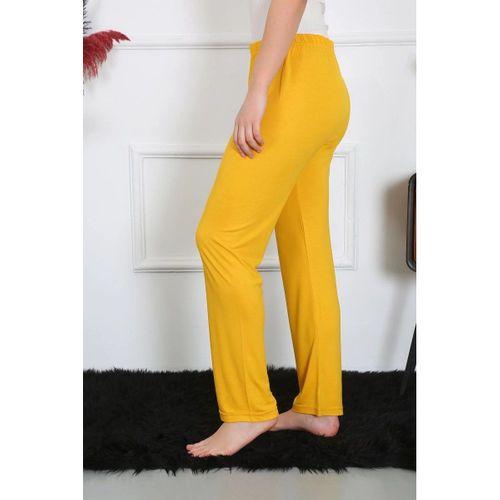Kadın Pamuk Penye Tek Alt Pijama Sarı