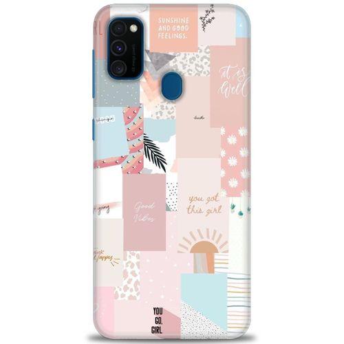 Samsung Galaxy M21 Kılıf HD Baskılı Kılıf - Girl + Tam Ekran Koruyucu