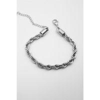 Burgu Çelik Bileklik 4mm - Gümüş