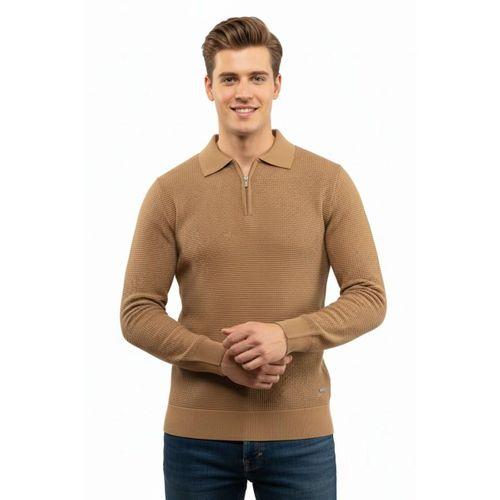 Erkek Fermuarlı Polo Yaka Triko Kazak 5240F BGL-ST04852