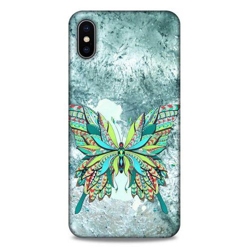 Lopard Apple iPhone XS Max Uyumlu Kılıf Tattoo's (22) Tam Koruma Kılıfı Kelebek Dövme