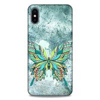 Lopard Apple iPhone XS Max Uyumlu Kılıf Tattoo's (22) Tam Koruma Kılıfı Kelebek Dövme