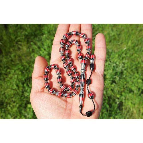 Arpa Model Oltu Taşı Onlu Karpuz İşlemeli Tespih