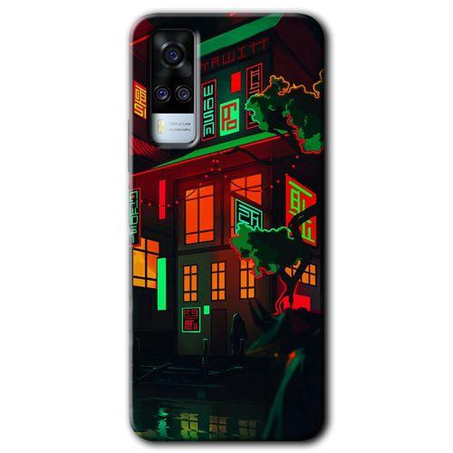 Vivo Y51 Kılıf HD Desen Baskılı Arka Kapak - China Street + Kırılmaz Cam