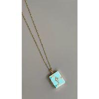 Etnik Desen Kapaklı Kolye - Mavi