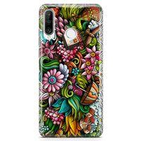 Huawei P30 Lite Kılıf Spring Doodle Arka Kapak Koruma Desenli Full Koruyucu