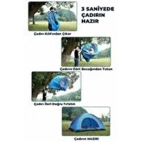 Otomatik Havada Açılan Su Geçirmez Çadır 4 Kişilik