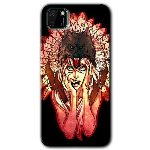 Huawei Y5P Kılıf HD Desen Baskılı Arka Kapak - Kurt Kız