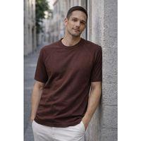 Beckett Reglan Kol İnce Triko Kısa Kollu Erkek T-Shirt - Kahve