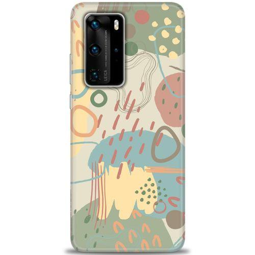 Huawei P40 Pro Kılıf HD Baskılı Kılıf - Renkli Tuval + Tam Ekran Koruyucu