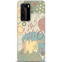 Huawei P40 Pro Kılıf HD Baskılı Kılıf - Renkli Tuval + Tam Ekran Koruyucu