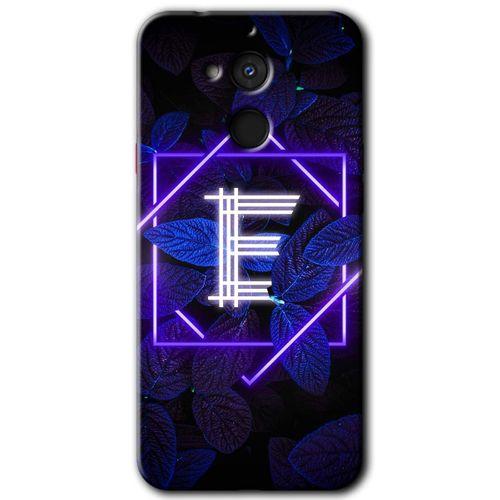 GM 8 Kılıf HD Desen Baskılı Arka Kapak - Dark Neon Yaprak E Harfi + Kırılmaz Cam