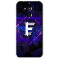 GM 8 Kılıf HD Desen Baskılı Arka Kapak - Dark Neon Yaprak E Harfi + Kırılmaz Cam