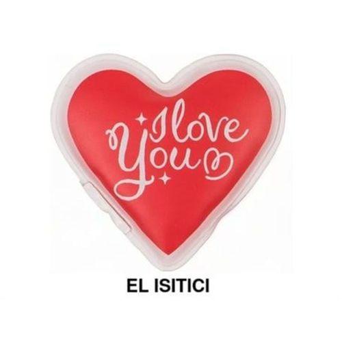 Kalpli Sevgi Mesajlı Cep Sobası,El Isıtıcı,Sıcak Su Torbası Pvc  9Cm