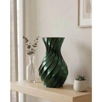 3d Spiral Yeşil Vazo Modern Tasarım Dekoratif Ev Ve Ofis Aksesuarı