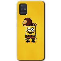 Galaxy A51 Kılıf HD Desen Baskılı Arka Kapak - Sünger Bob + Kırılmaz Cam