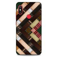 Xiaomi Redmi Note 6 Pro Kılıf Patchwork (7) Telefon Kılıfı Koyu Kahverengi