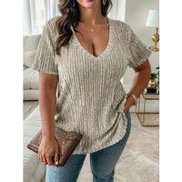 22Kadın Kısa Kollu V Yaka Fitilli Kaşkorse Bluz