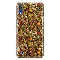 Samsung Galaxy M10 Kılıf Gastronomi Doodle Arka Kapak Koruma Desenli Full Koruyucu