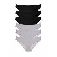 6 adet Süper Eko Set Likralı Kadın Slip Külot Siyah Gri